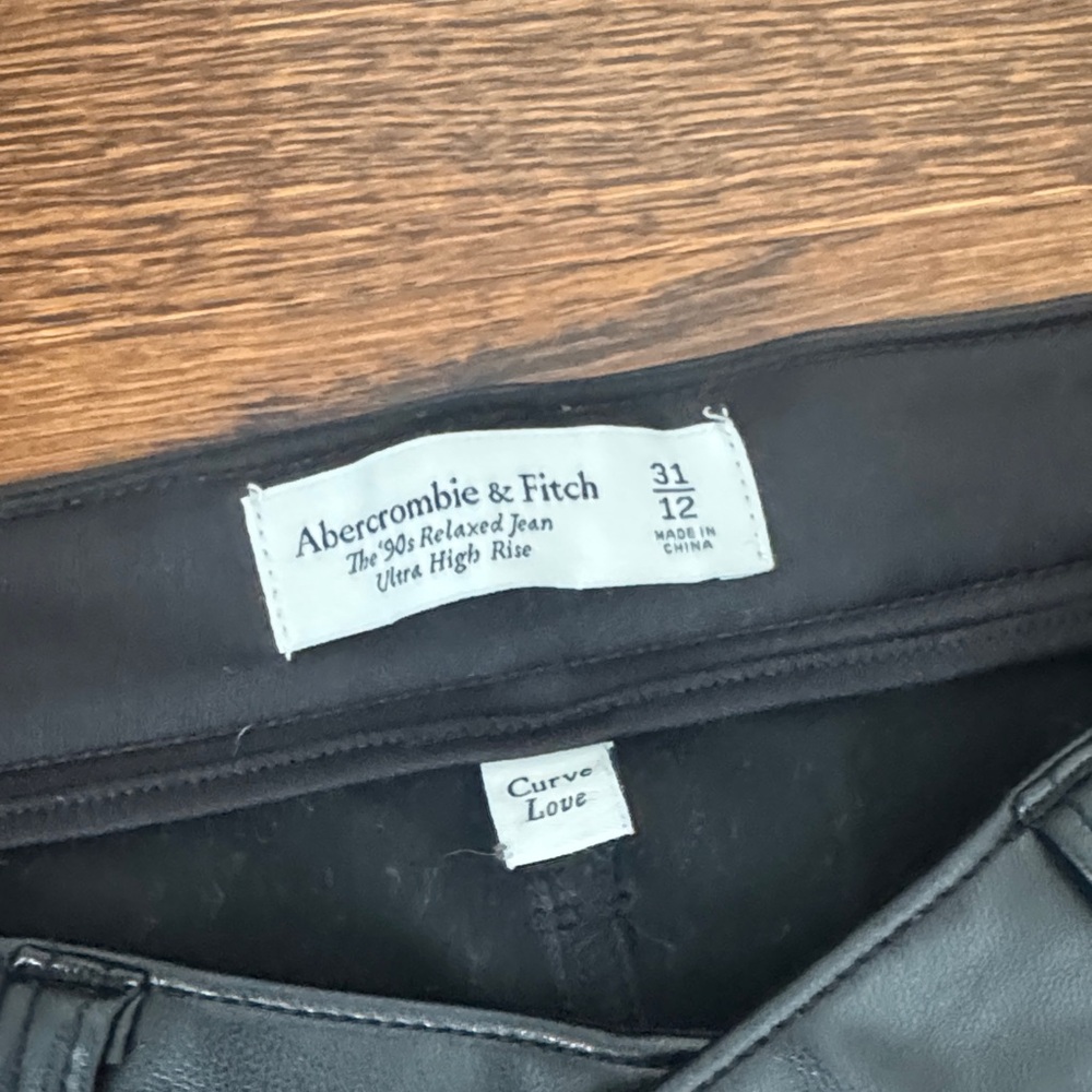 Abercrombie Black Faux Leather Pants - Picture 2 of 4